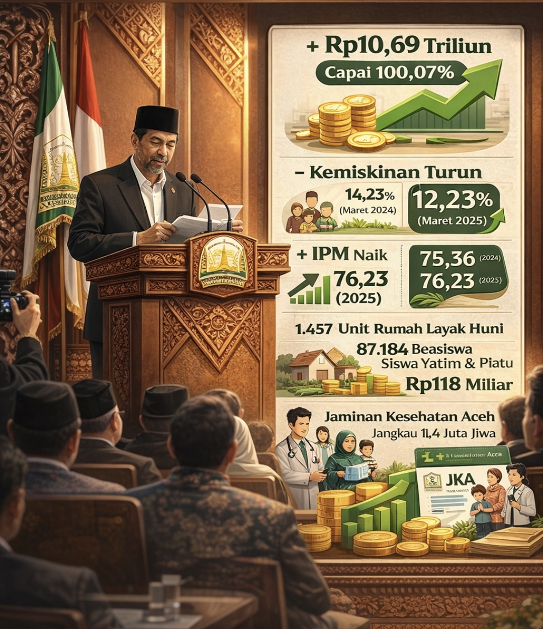 pemerintah aceh lampaui target pendapatan daerah lebih dari 100% target pertumbuhan ekonomi tercapai