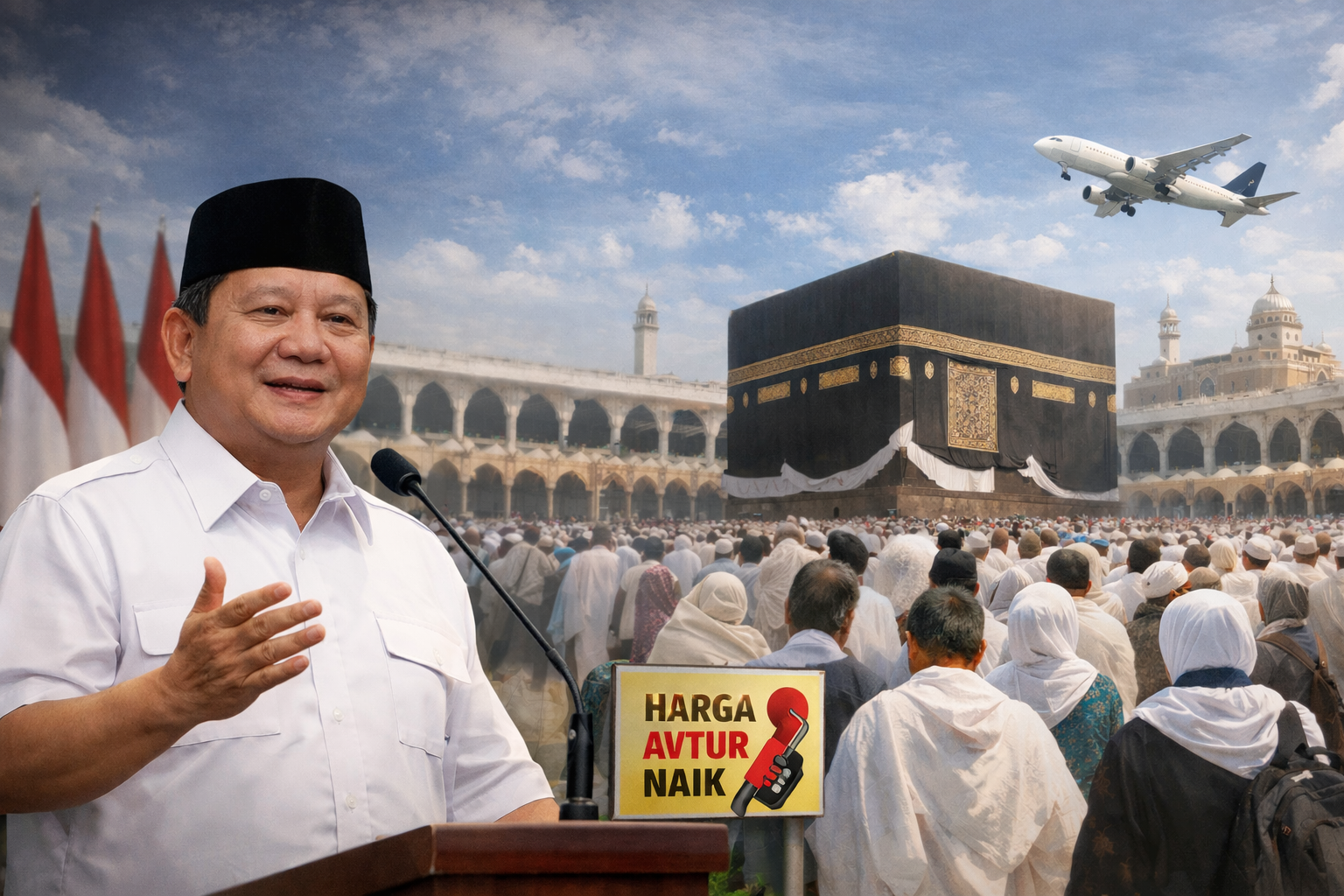 lagi...!!! kebijakan untuk rakyat Harga Aftur melambung, presiden prabowo malah menurunkan biaya naik haji sebesar 2 juta rupiah.