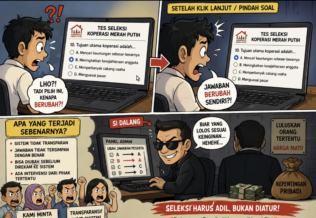 Jawaban Tes Berubah Setelah Diklik, Peserta Seleksi Karyawan Koperasi Merah Putih Pertanyakan Sistem