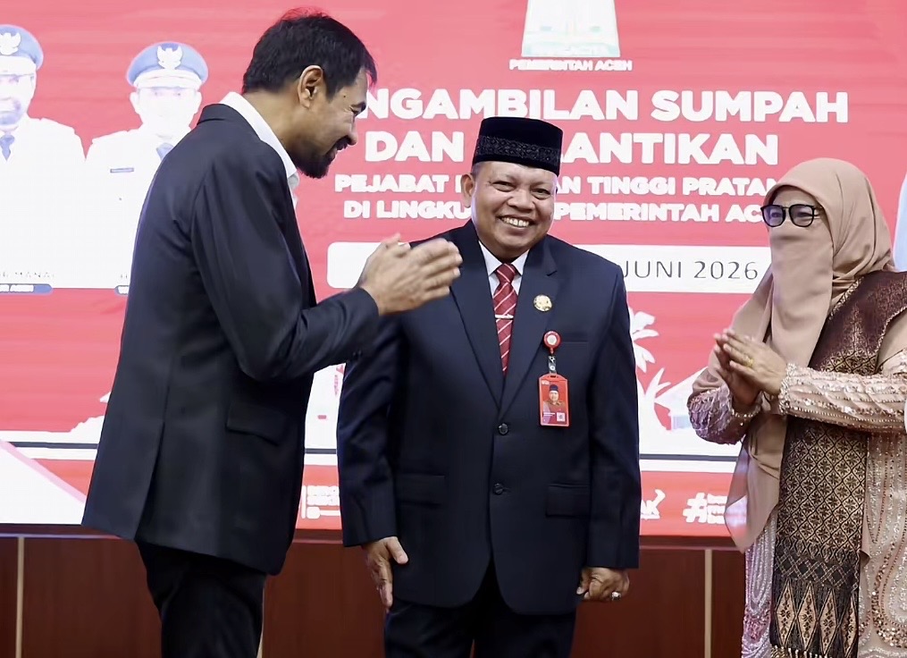 Gubernur Aceh Resmi Lantik Misran Fuadi sebagai Kepala Dinas Syariat Islam Aceh
